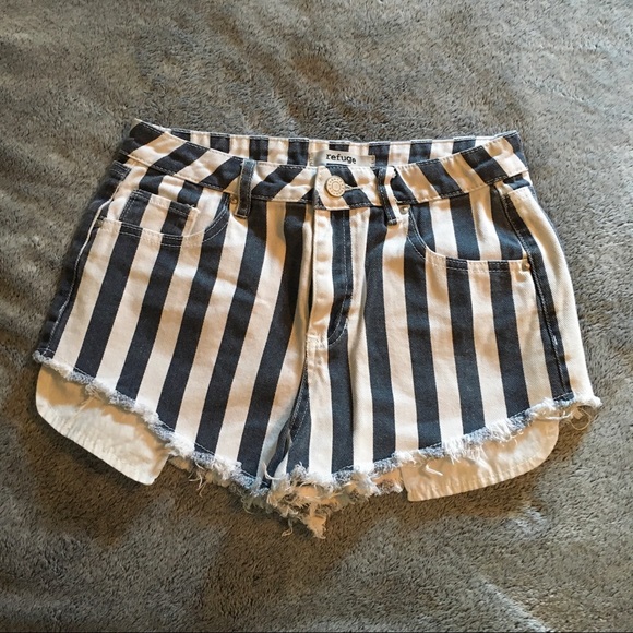 refuge Pants - Striped jean shorts